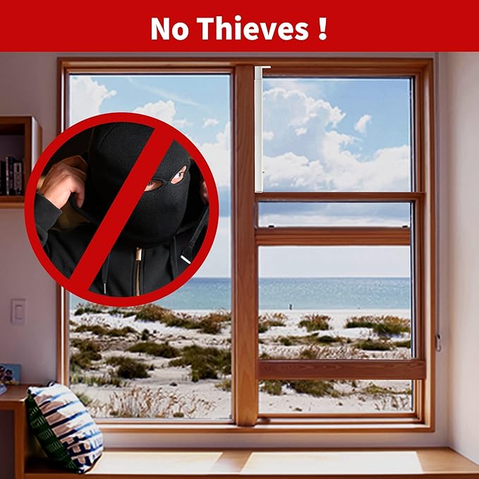 ZhouDaShu Adjustable Window Security Bars (Steel), Window Locks Bars Inside for Prevent Burglary, Window Stoppers for Vertical/Sliding Windows, Window Safety Bars Extends from 16.3-29.3 in(4 pcs)
