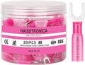 haisstronica 200PCS Heat Shrink Fork Spade Connectors #8 Waterproof Marine Grade Fork Terminal Connectors U-Type Red 22-16 Gauge