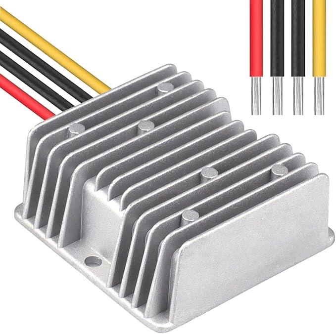 Cllena DC 8V-40V to 12V 6A Automatic Buck Boost Converter Step Down/Up Regulator Voltage Reducer Converter Waterproof Regulated DC Power Supply for Golf Cart Club Car LED Light