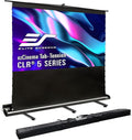 Elite Screens ezCinema Tab-Tension CLR 5, 123-inch Portable Floor-Rising UST Projector Screen, 16:9 ALR Ceiling Light Rejecting Tab-Tension Scissor-Backed Manual Pull-Up+Carry Bag, Black- FT123UH-CLR5
