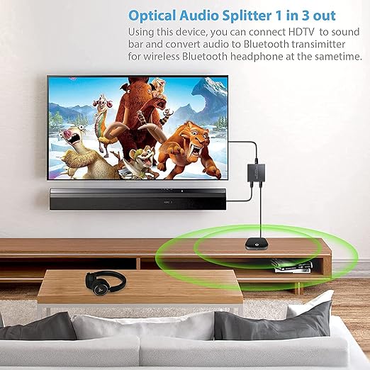3 Port Toslink Splitter with Optical Cable (1 In 3 Out) Premium Quality Digital Optical Audio Splitter Aluminum Alloy SPDIF Toslink Fiber Audio Splitter Support Dolby Digital DTS 5.1 PCM Stereo LPCM