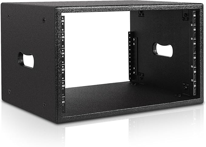 Sound Town 6U Studio Rack with 6-Space, Heavy-Duty 0.7" (18mm) Baltic Birch Plywood with Polyurea Coating, for Recording Room, Home Studio (SDRK-6PU)