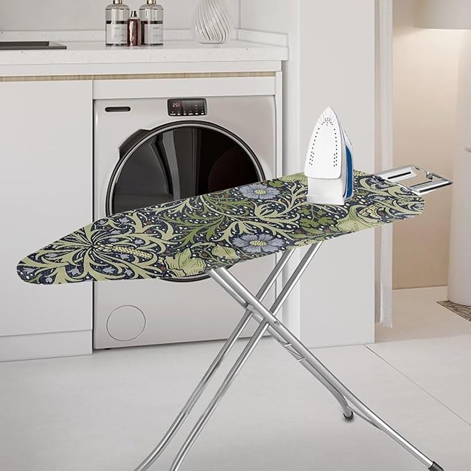 ZCFYGDX William Morris Prints Ironing Board Cover with Elastic Edge 3 Bottom Nylon Buckle Straps Breathable Resist Scorch Staining Suitable for Size-2XL Iron Board House Oil Paintings Art Decor