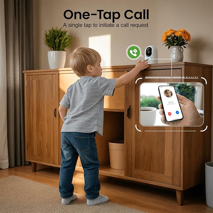 INFIYA 360 Cameras for Home Security-Indoor Camera Monitoring Baby/Nanny with 2K High Resolution & One-Tap Call, 24-7 Local Storage, Compatible with Alexa/Google Home, K7 4Pack (2.4GHz Wi-Fi Only)
