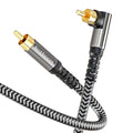 BlueRigger Subwoofer Cable 90D (10FT, RCA Audio, Dual Shielded, Gold Plated, Right Angled Male RCA Connectors) – Compatible with Subwoofer, Amplifier, Home Theater