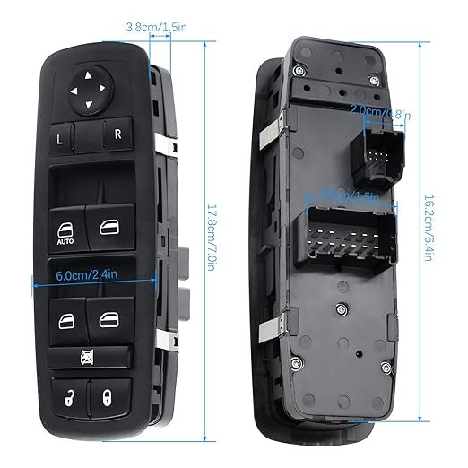 WUANGKI Master Power Window Control Switch | Front Driver Side | 13+8 Pins | Compatible with 2009-2010 Dodge Journey 2007-2010 Nitro 2008-2009 Jeep Liberty | OE 4602632AB | Window Buttons