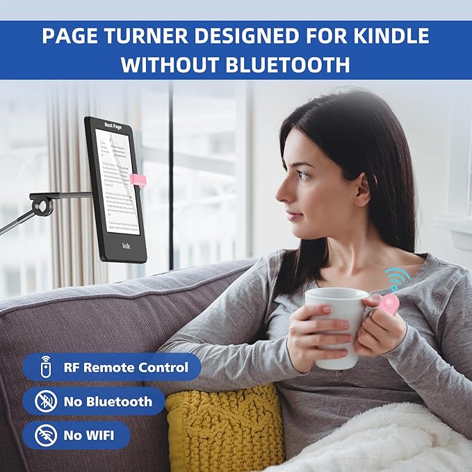 DATAFY Page Turner for Kindle Remote Control Page Turner Clicker for Kindle Paperwhite Oasis Kobo eReaders Reading Novels Kindle Accessories eBook Accessories with Storage Sleeves