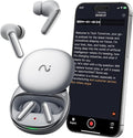 RecDot AI Voice Recorder Earbuds, viaim AI Meeting Assistant with Transcription, 78 Languages, FlashRecord, to-Do Lists & Summaries with viaim AI, 48dB ANC for Meetings, Interviews & Lectures, Sliver