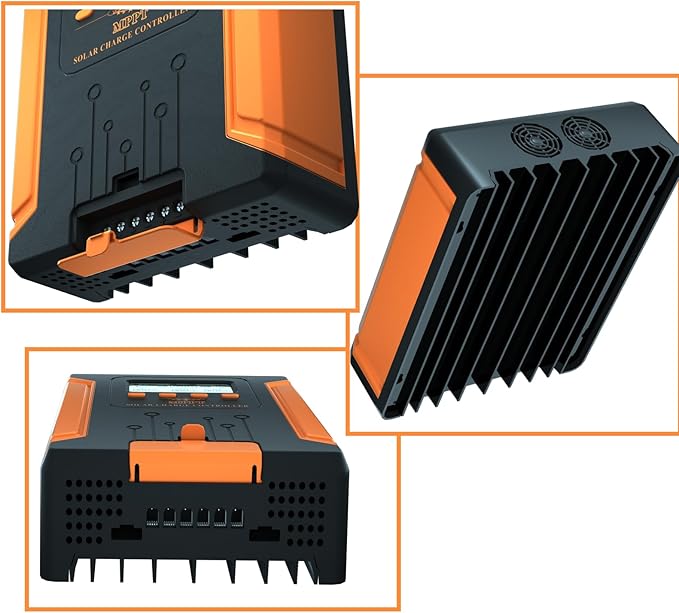 iSunergy 100A 180V MPPT Solar Charge Controller 12V/24V/36V/48V Auto, Heat-Dissipating Metal Housing, Dual Fans, and LCD Display, for LiFePO4, Gel, Lithium, SLD, FLD, and Ternary Battery