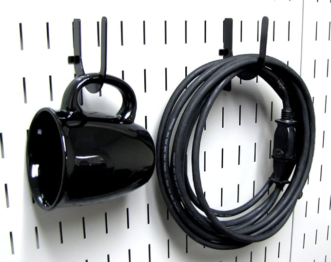 Wall Control 10-UH-003 B Slotted Pegboard U-Hook for Wall Control Pegboard Only, 3", Black