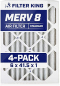 Filter King 6x41.5x1 Air Filter | 4-PACK | MERV 8 HVAC Pleated A/C Furnace Filters | MADE IN USA | Actual Size: 6 x 41.5 x .75"