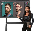 QIXZOCV 55" Smart Board, Interactive Whiteboard, 4K Electronic Board, UHD Touchscreen, Android 13, 8+128G, All in One Smartboard for Classroom Office Home (Wall Mount Included)