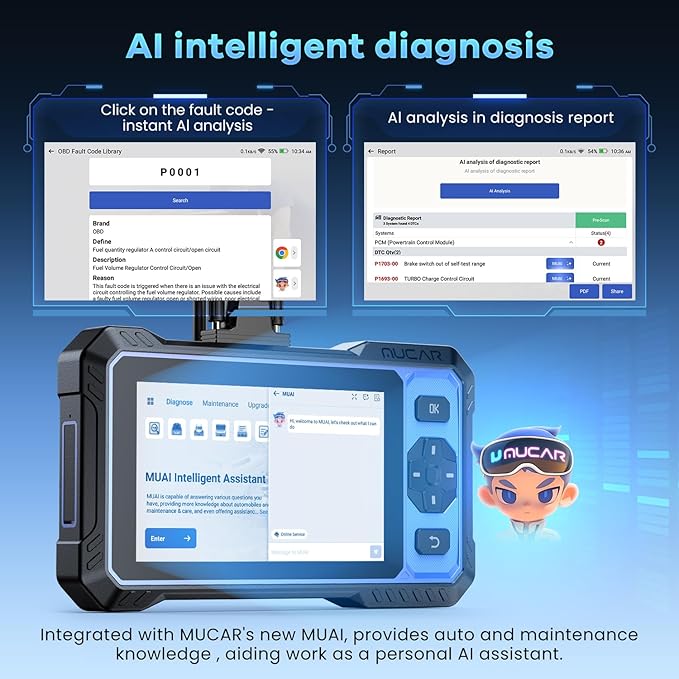 OBD2 Scanner, MUCAR 632 Elite AI-Assisted OBD2 Bidirectional Scan Tool, Oil/Throttle/SAS/TPMS/BMS/EPB Car Scanner Diagnostic Tool with 15+ Resets, CANFD Protocol, Autoauth for FCA SGW, Lifetime Update