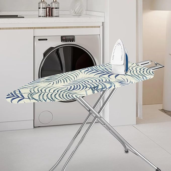 ZCFYGDX Easy Installation 18 x 58 Ironing Board Covers - Hawaiian Palm Leaf Print Elastic Edge & Nylon Buckle Straps Fasteners, Suitable for Most Iron Board, Stain Resistant Protective Cover