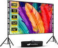 Projector Screen with Stand, Wootfairy 150 inch Portable and Foldable Projection Screen 4K HD 16:9 Rear Front Wrinkle-Free Movie Screen with Carry Bag for Indoor Outdoor Home Theater Backyard Cinema