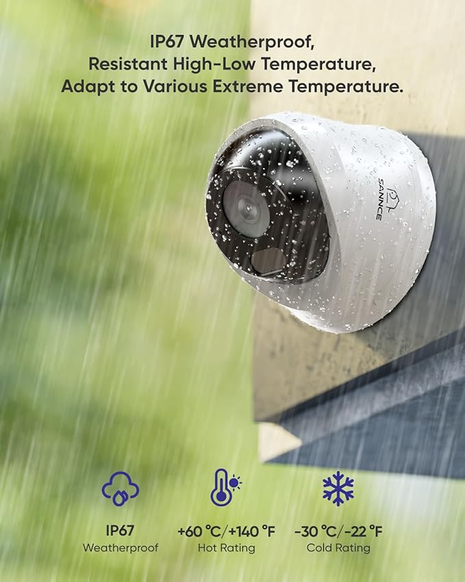 SANNCE 5MP HD PoE Dome Security Camera - 100ft Dual IR Night Vision, Human and Vehicle Detection, IP67 Weatherproof, H.265+ IP Surveillance Camera for Indoor Outdoor(2 Pack)