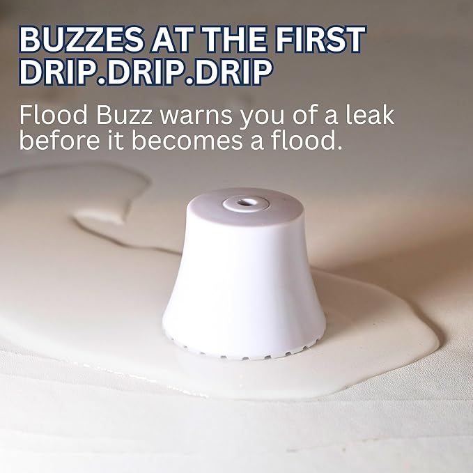 Flood Buzz Small Water Leak Alarm 12-Pack | Ready to Use Right Out of The Box, No Setup Required