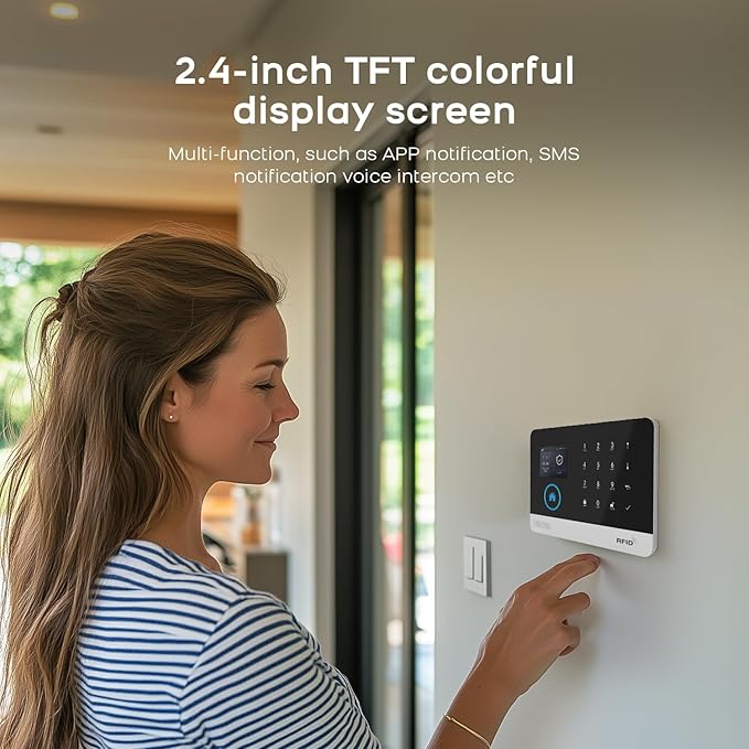 PGST WiFi Home Security Systems with 5MP HD Security Camera and 32GB Card,Wireless GSM 4G Burglar Door Alarm Systems,The Older SOS Button,Tuya App Control for Villa,Apartment,Pets,Kids Safety