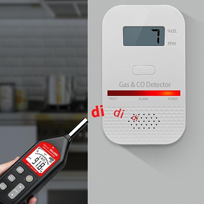 2-in-1 Carbon Monoxide and Combustible Gas Detectors Combination, Plug in Co Leak Detector LNG LPG Monitor for Home Travel RV Essentials, Sound Alarm Over 85dB, 50-Feet Detection Range, 1PCS