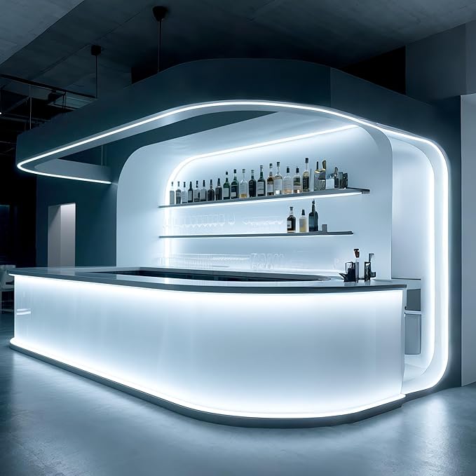 Pandery COB LED Strip Lights Cool White,24V Dimmable led Light Strip KIT with Remote and app Control,6000K 65FT/20m 8mm Wide Ra>90 Cuttable Flexible Strip Lights for Bedroom,Shelf,Cabinet