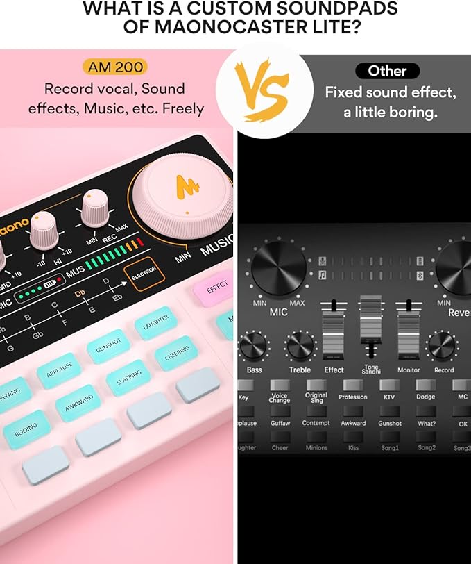 MAONO Podcast Equipment Bundle Audio mixer All-in-One Podcast Production Studio with 3.5mm Microphone for Live Streaming, Podcast Recording, PC, Smartphone, DJ MaonoCaster Lite (AU-AM200-S1)