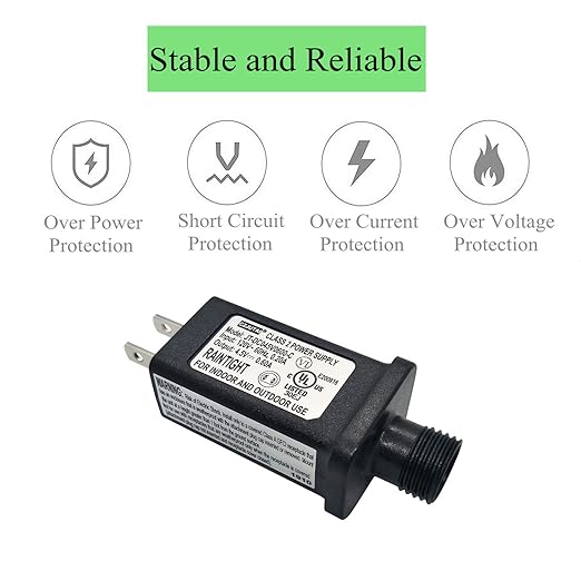 4.5V LED Controller LED Transformer Class 2 Power Supply, IP44 Waterproof Low Voltage Transformer US Plug for Christmas Light, String Light (4.5V 0.6A 2Packs)
