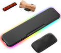KONDOUND 2-in-1 Heated Wrist Rest Set, Ergonomic Memory Wrist Pad with RGB Lights and Non-Slip Base, Keyboard Mouse Wrist Rest for Computer Laptop Office Work and PC Gaming