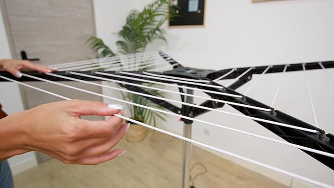 Vortexdryer Rotating Cloth Dryer – Electric Drying Rack with 2-Hour Auto Shut-Off | Foldable, Lightweight, 20kg Max Load | 120-Minute Timer | 18V DC Power | Indoor Clothes Drying Solution