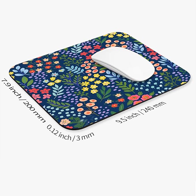Armanza Square Mouse Pad Flowers,Personalized Premium-Textured Custom Mouse Mat Design,Washable Mousepad Lycra Cloth,Non-Slip Rubber Base Computer Mouse Pads for Wireless Mouse