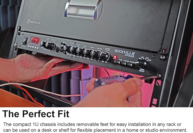 Rockville PPA53 Preamp Pro 1U Preamplifier w/Bluetooth, USB/Computer Interface, Multi-Input, High-Fidelity Audio, for Home Studio Recording & Live Sound