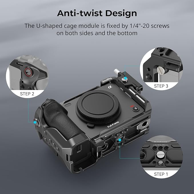 SmallRig Cage for Sony FX30 FX3 FX3A with Cable Clamp for HDMI, Classic Bright Black Surface, Included Cold Shoe and NATO Rail, Modular Design Compatible with Original XLR Handle