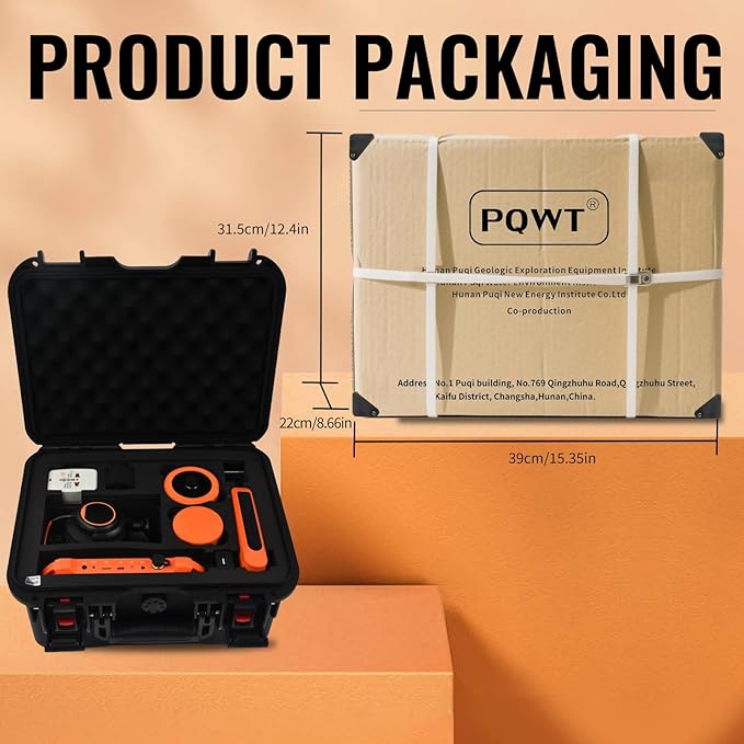 PQWT Underground Water Leak Detectors for Home and Outdoor PQ125C Wall Pipe Water Leakage Detection with Touchscreen Earphone and Carrying Case Multi Sensor Acoustic Pipeline Sound Intensifier