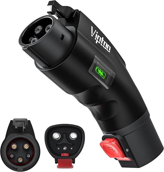 VIPTOO Adapter for Tesla to J1772 Adapter, Compact with Light Indicator, Compatible with Tesla Wall/Mobile/Destination Chargers, Converts Tesla to J1772 for Non-Tesla EVs (for J1772 EVs Only)