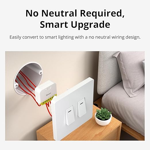 SONOFF MINI Duo-L Zigbee Smart Switch – No Neutral Wire, Zigbee 3.0, Dual Channel, Compact Design, Works with Alexa, Google Home