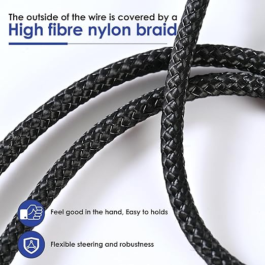 Quelong 5Pcs Headphone Splitter, Dual Headphone Nylon Braided Extension Cable, Hi-Fi Audios Stereo Y Splitter 3.5mm 2 Female 1 Male, Suitable for Phones, PS4, Amplifiers, Smartphones, Tablets,etc.
