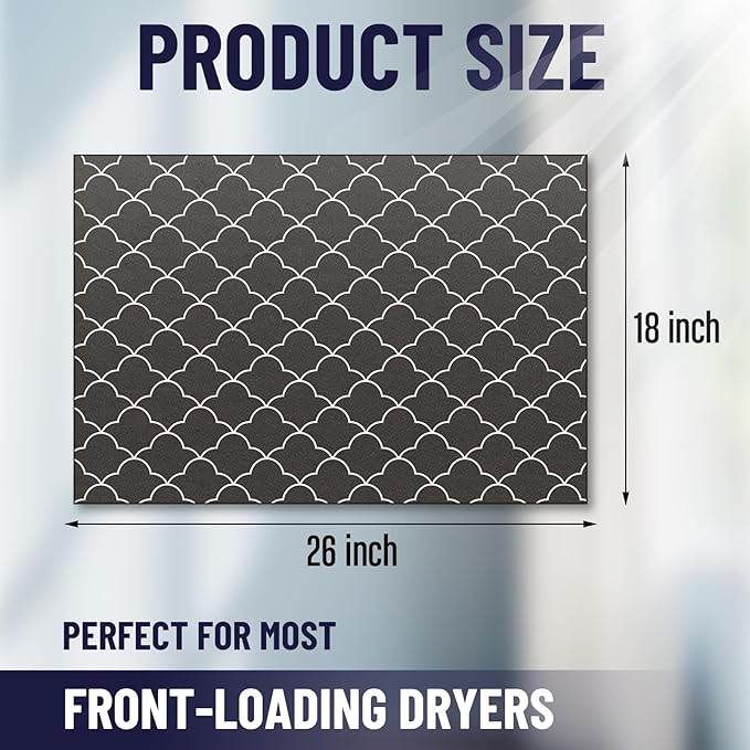 Teenyyou 1 Pcs 26" x 18" Dryer Top Protector Mat, Washer and Dryer Topper, Non Slip Waterproof Machine Cover Dust Proof Quick Drying Topper Pad for Laundry and Kitchen (Stylish)