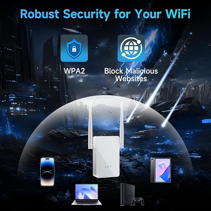 2026 WiFi Extender Signal Booster, New Gen Internet Booster for Home, 4X Faster, Covers up to 10,000 sq.ft, Wi-Fi Repeater with Ethernet Port, Wireless Long Range Amplifier, Easy Setup (White)