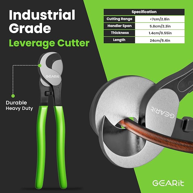 GEARit 8 Gauge Ground Wire Kit, CCA, (25FT Each - Black and Red) All-in-One Kit: Crimping Tool, Cutter, 15 Lugs, and 20 Heat Shrink Wrap