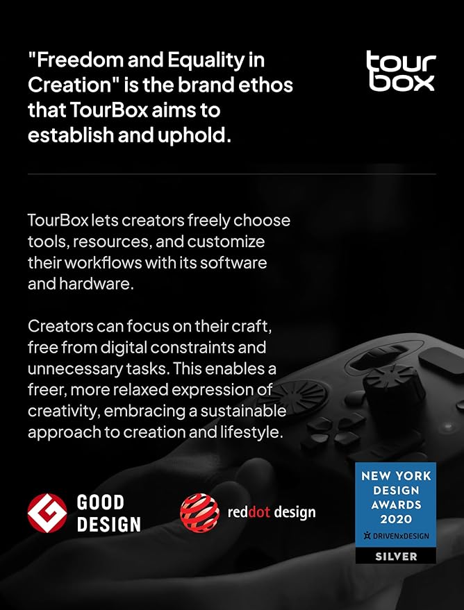 TourBox NEO - Customizable Editing Controller, Video Photo Color Grading Speed Editor, Mac/PC Intuitive Control Productivity for Adobe, Davinci and More, Programmable Keyboard Set with Cable and Bag