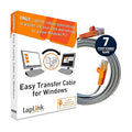 LAPLINK Easy Transfer Cable, Includes PCmover Express Data Transfer Software and High Speed Ethernet Cable, Single Use License, Only Transfers Files and Settings. Compatible with Windows 11