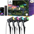 APPECK Smart Outdoor Spot Lights 24W, RGBCW Color Changing Landscape Lights 4 Pack, IP65 Waterproof Low Voltage Landscape Lighting, App/Voice/Remote Control, for Garden Yard Pathway Holiday Decor