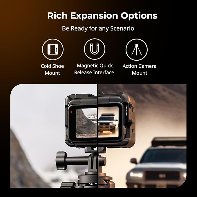 SmallRig Utility Frame Cage for Insta360 Ace Pro 2 / Ace Pro, Supports Horizontal and Vertical Shooting, Action Camera Mounting Frame with Mounting Claw and Cold Shoe for Video Light Microphone - 5000