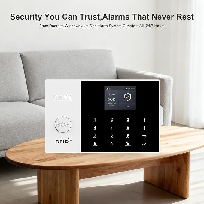 LWOHSI Wireless Alarm System,Anti-Theft Home Security Systems,Tuya APP Real-Time Alerts,21 Piece Kits with DIY Door/Window Sensor,Motion Detector,Remote,Work with Alexa for Villa,Apartment,Warehouse