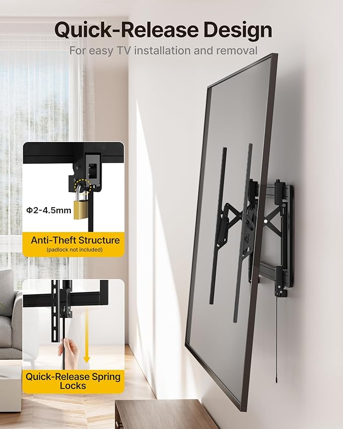 monTEK Heavy Duty Tilting TV Wall Mount for 55–105" Large TVs up to 200 lbs – Low Profile, Universal Fit, Tilt & Swivel Adjustment, 6.8" Extension, Max VESA 1000x600mm, Fits 16"/18"/24"/32" Studs