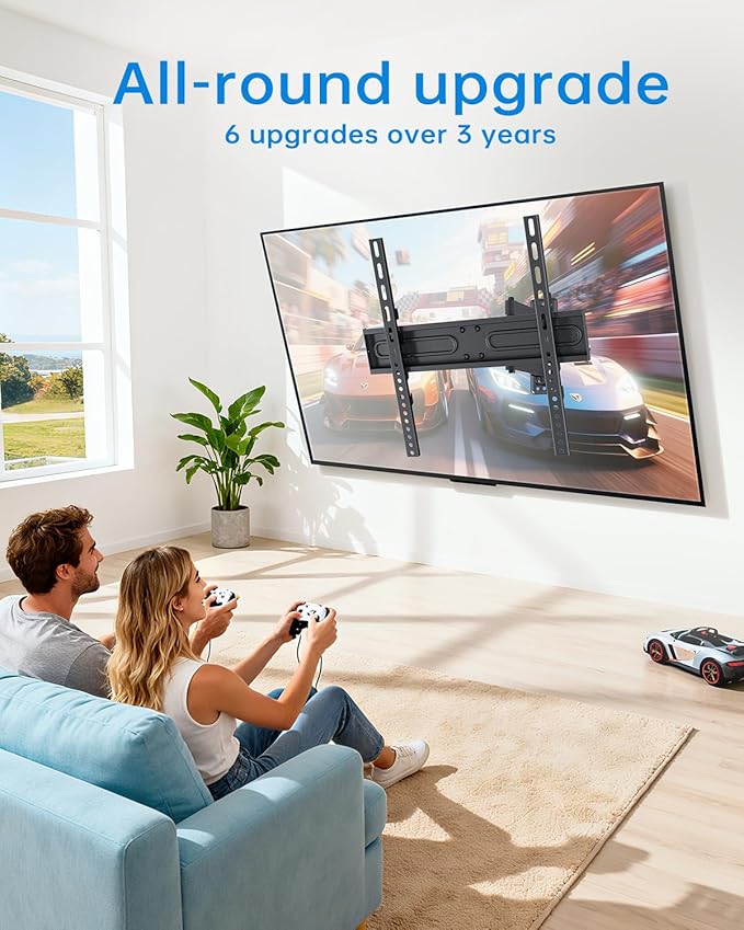 Full Motion TV Wall Mount for Most 32-55 inch TVs up to 66 lbs, Rotation, Swivel, Tilt Articulating Wall Mount Bracket with Magnetic Level and Cable Storage for Corner Living Room Max VESA 400x400mm