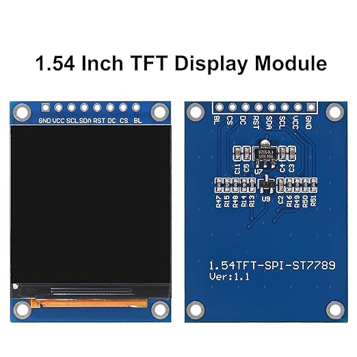 XIITIA 2pcs 1.54" SPI TFT LCD Display Module 240x240 RGB LCD Screen 3.3V ST7789 Drive SPI Interface 8pin Full Color for Arduino DIY