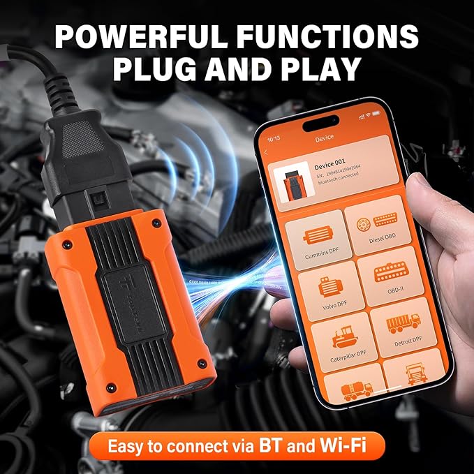 TopTekk Heavy Duty Truck Essentials for DPF Regeneration and Reset Device for Truck Drivers, Compatible with Cummins Engines, Smart One-Click DPF Regen with Condition Detection