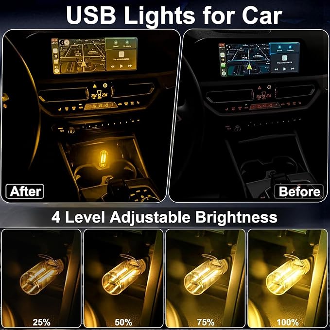 USB Ambient Light, RGB LED USB Light for Car, Laptop and Desk – VISB (Violet)