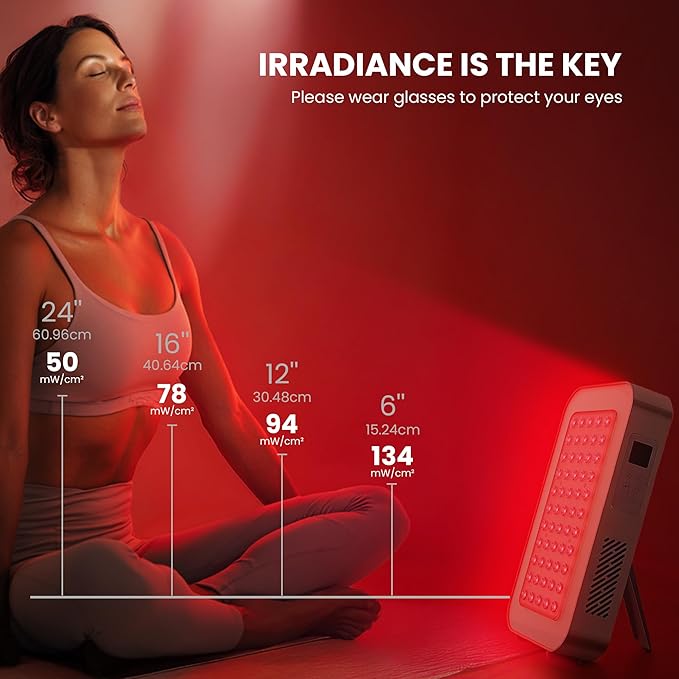 EmberTouch Red Light Therapy Panel - 660nm & 850nm Infrared Light Therapy Lamp with Smart App Control, 55 LEDs High Power Device at Home for Body, Face, Recovery, Skin Health, 115W (PRO100)