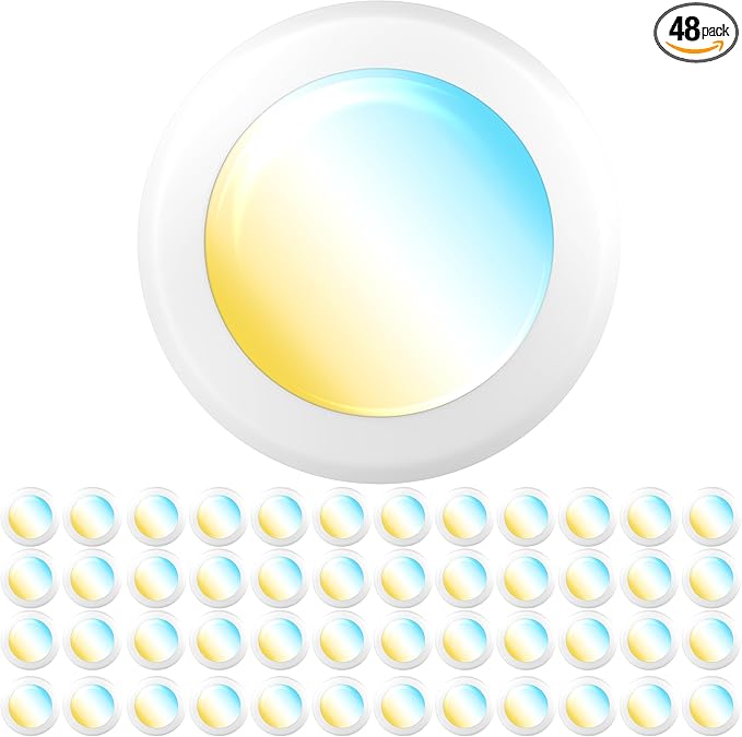 Sunco 48 Pack LED Disc Lights Ceiling 6 Inch, Flush Mount Disk Light, Recessed Can Lighting, 1050 LM, 15W (75W Equivalent), Selectable CCT 3000K/4000K/5000K/6000K/6500K, Dimmable, Damp Rated ETL.